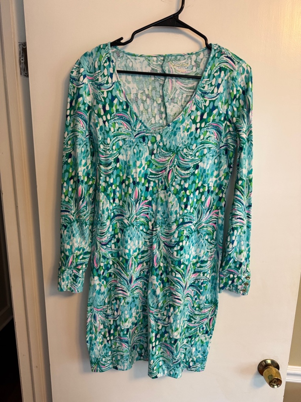 Lilly Pulitzer Teal & Pink Patterned Dress